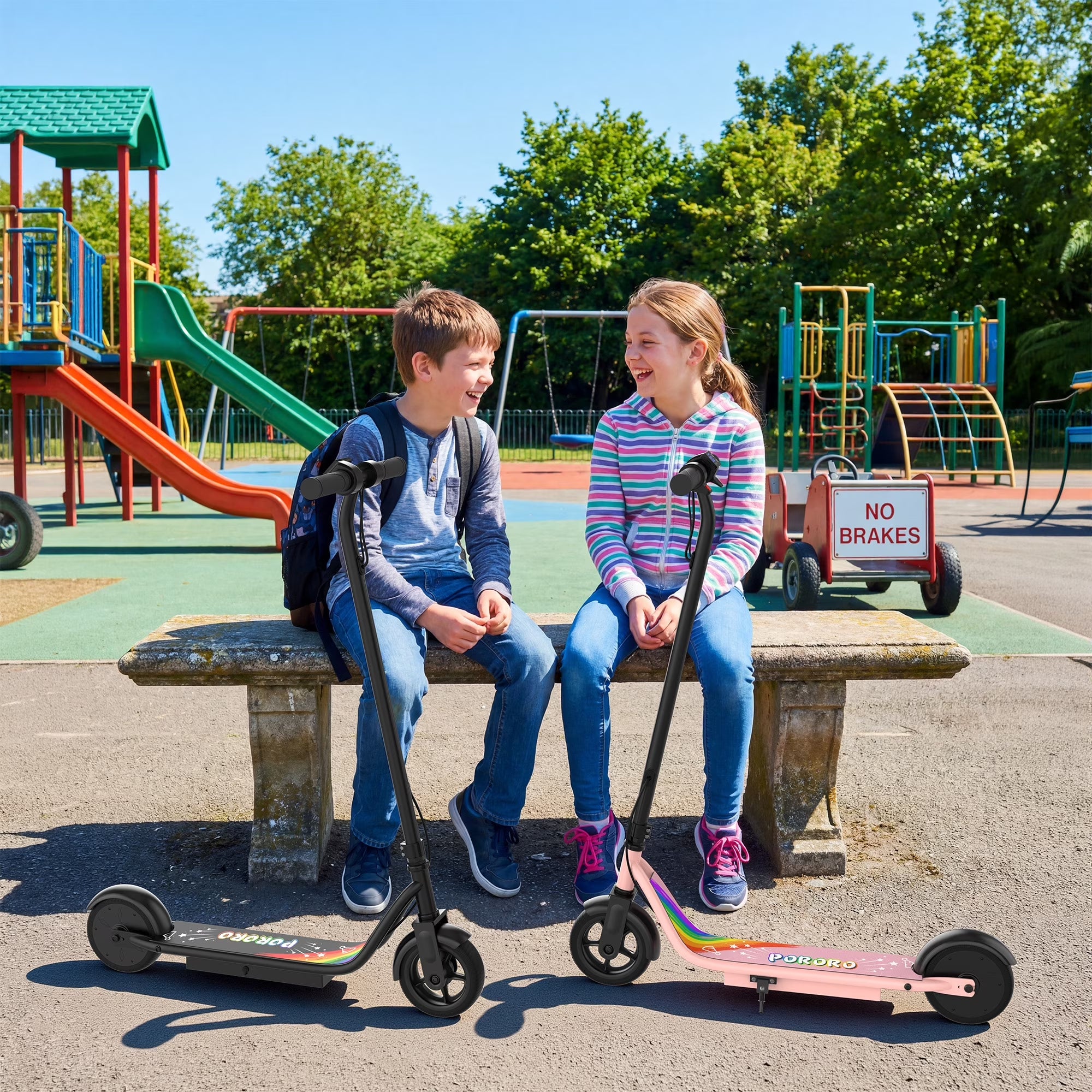 HC01 Electric Scooter for Kids, 250W Kids Electric Scooter Max Speed 9 MPH & 10-15 Miles, Gift for Kid Ages 8 +, Pink