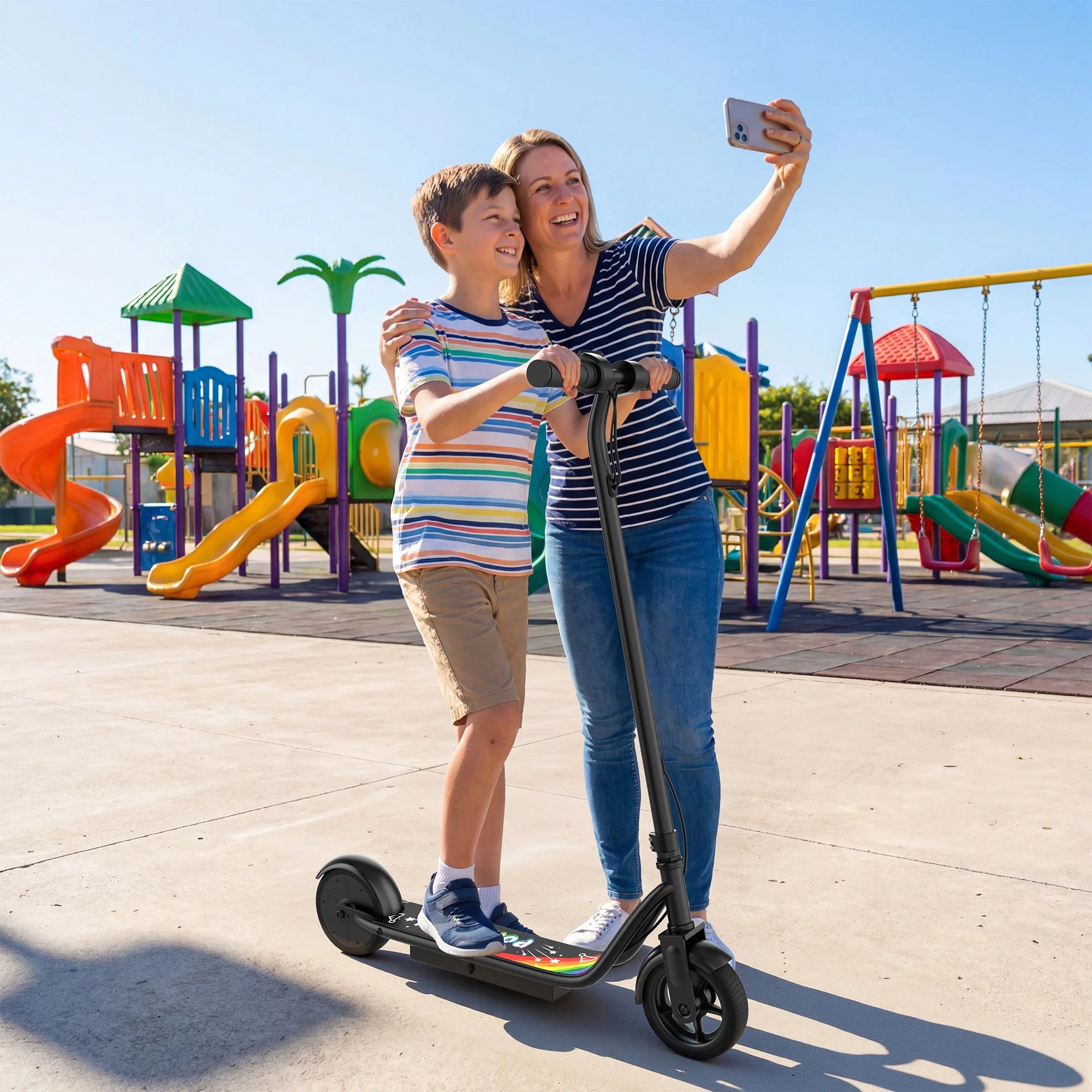 HC01 Electric Scooter for Kids, 250W Kids Electric Scooter Max Speed 9 MPH & 10-15 Miles, Gift for Kid Ages 8 +, Pink