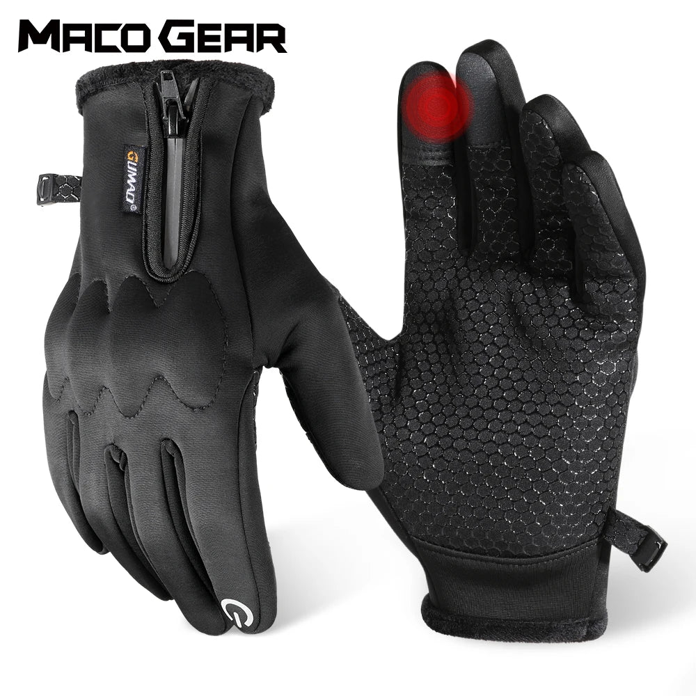 Winter Motorcycle Gloves Thermal Touch Screen Windproof Anti-Skid Protective Gear for Sport Motorbike Cycling Riding Skiing Bike