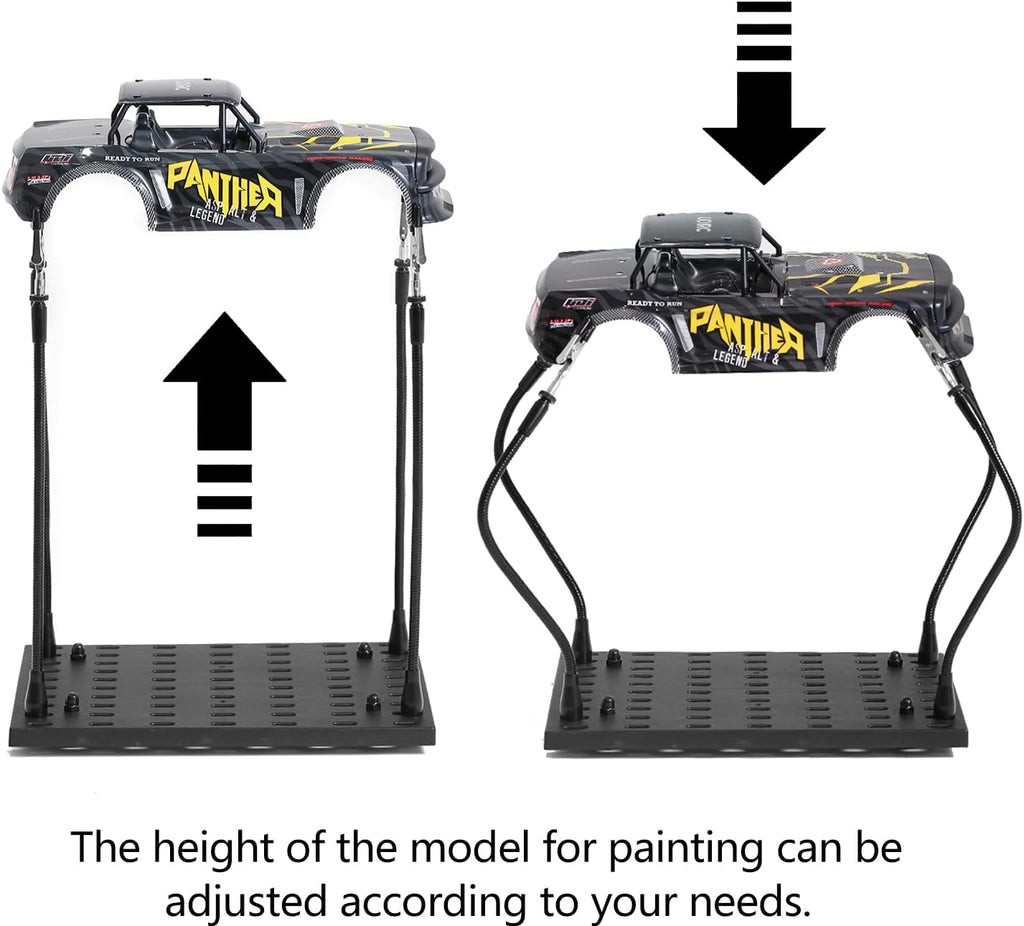 4PCS Heavy Duty Bendable Alligator Clip Sticks with Large Model Painting Stand Base, Model Car Paint Stand Holder,Hobby Model Kit Tools Makes Airbrushing and Spray Painting Easy