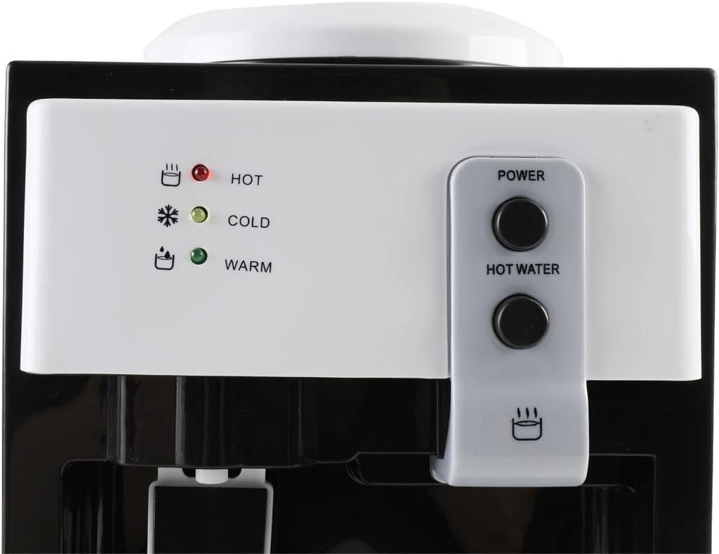 Top Loading Water Cooler Water Dispenser Countertop Water Cooler Dispenser- Hot Cold and Room Temperature Water, Holds 1.2 to 5 Gallon Bottles for Home/Office/Dormitory Use