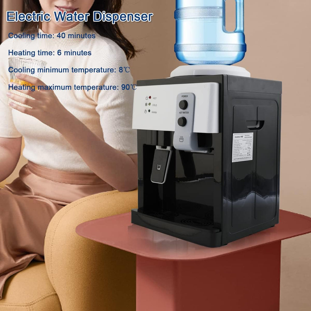 Top Loading Water Cooler Water Dispenser Countertop Water Cooler Dispenser- Hot Cold and Room Temperature Water, Holds 1.2 to 5 Gallon Bottles for Home/Office/Dormitory Use