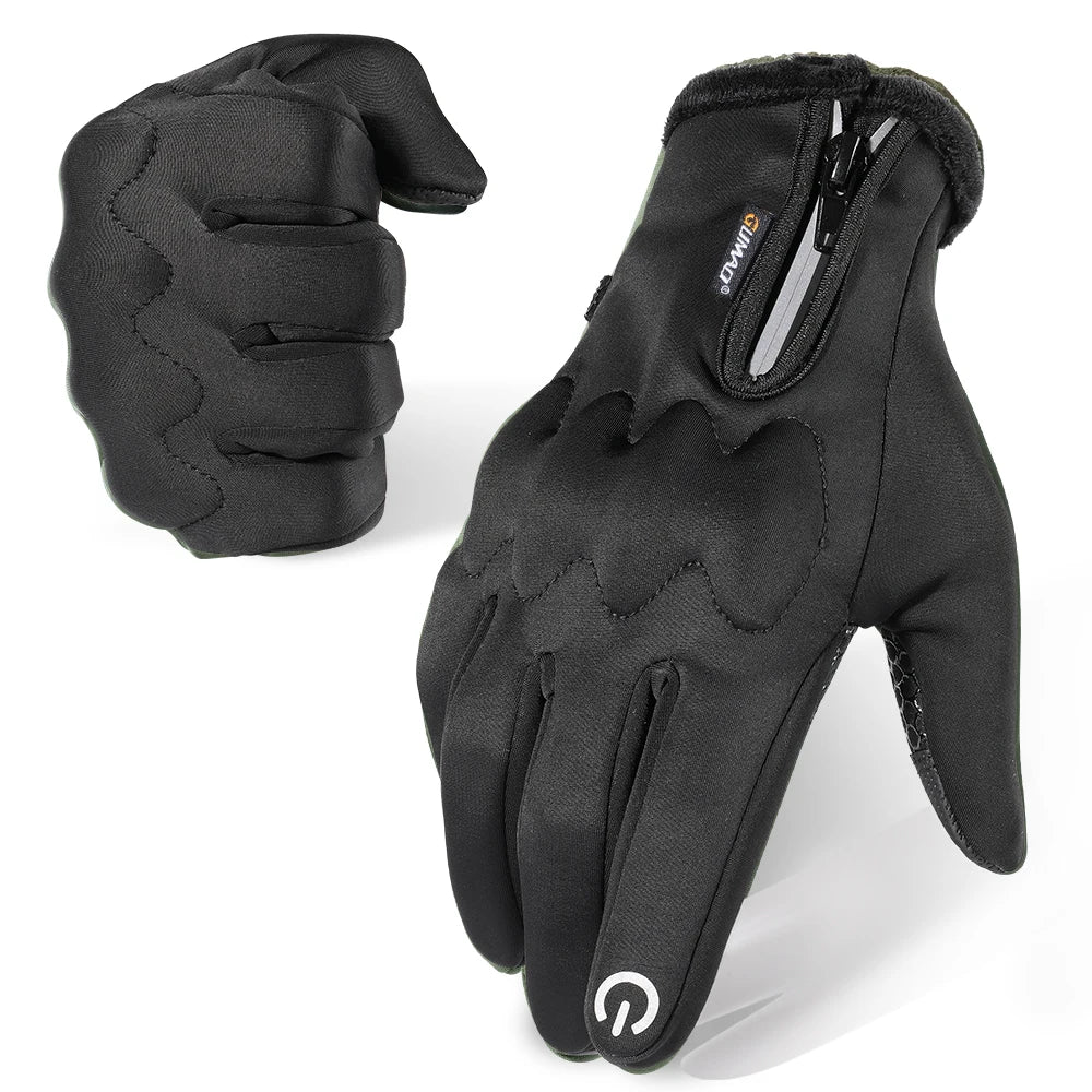 Winter Motorcycle Gloves Thermal Touch Screen Windproof Anti-Skid Protective Gear for Sport Motorbike Cycling Riding Skiing Bike